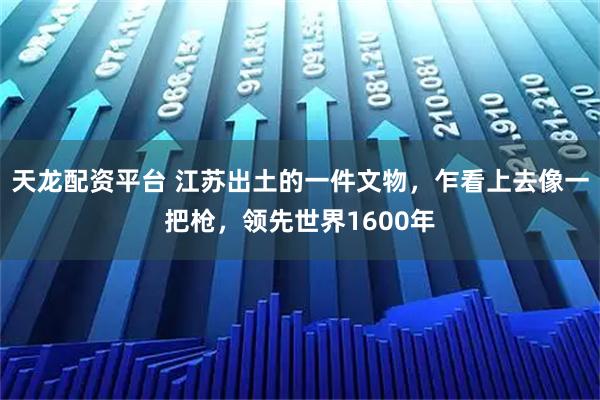 天龙配资平台 江苏出土的一件文物，乍看上去像一把枪，领先世界1600年